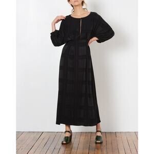 Mara Hoffman Black Balloon Sleeve Midi 'Harper' Dress Size 6